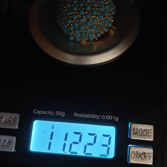 Signed Marcel Boucher Turquoise Ball Sphere Brooch - Picture 10 of 15